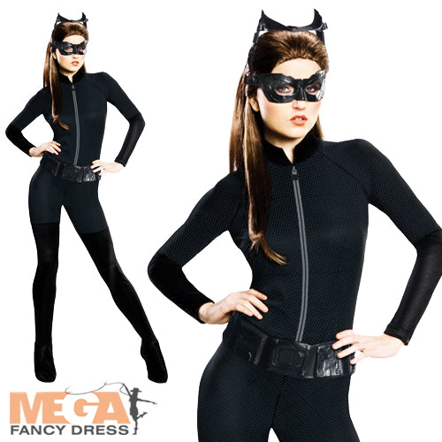 Ladies Catwoman Superhero Fancy Dress Costume