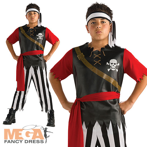 Boys Pirate King Caribbean Buccaneer World Book Day Costume