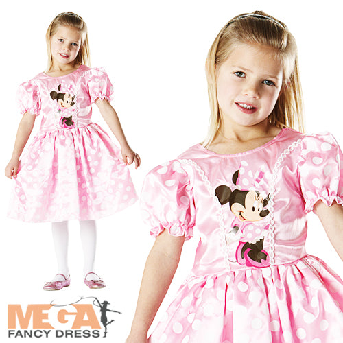 Girls Disney Minnie Mouse Pink Party Dress Costume