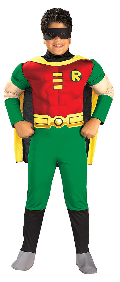 Boys Teen Titans Deluxe Muscle Chest Robin Costume