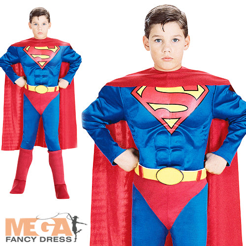 Boys Superman Deluxe Muscle Chest Costume