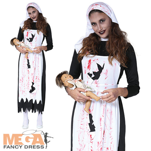 Zombie Orphanage Nurse Costume for Ladies Halloween Outfit