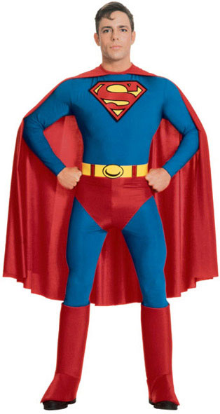 Mens Classic Superman Comic Book Superhero Costume