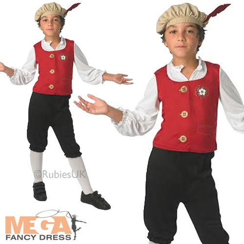 Boys Medieval Tudor + Hat World Book Day Costume