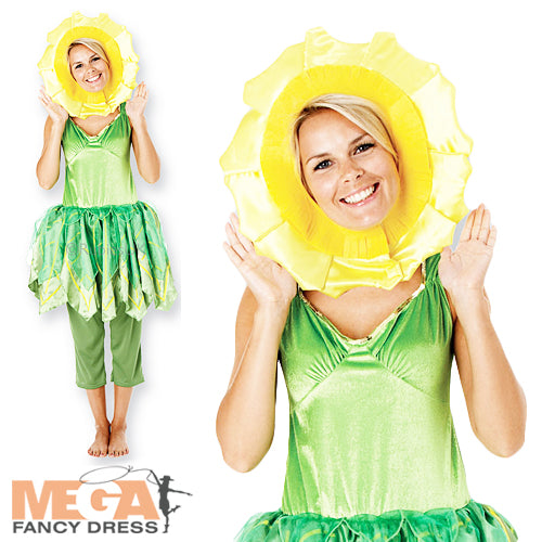 Ladies Little Weed Bill & Ben TV Fancy Dress Daffodil Flower Costume