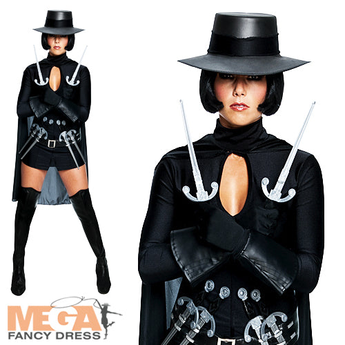 Ladies V for Vendetta Fancy Dress Evey Guy Fawkes Halloween Costume + Hat