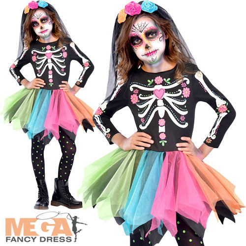 Sugar Skull Kids Costume