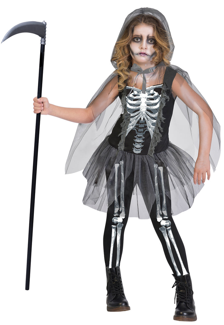Skeleton Reaper Girls Halloween Costume