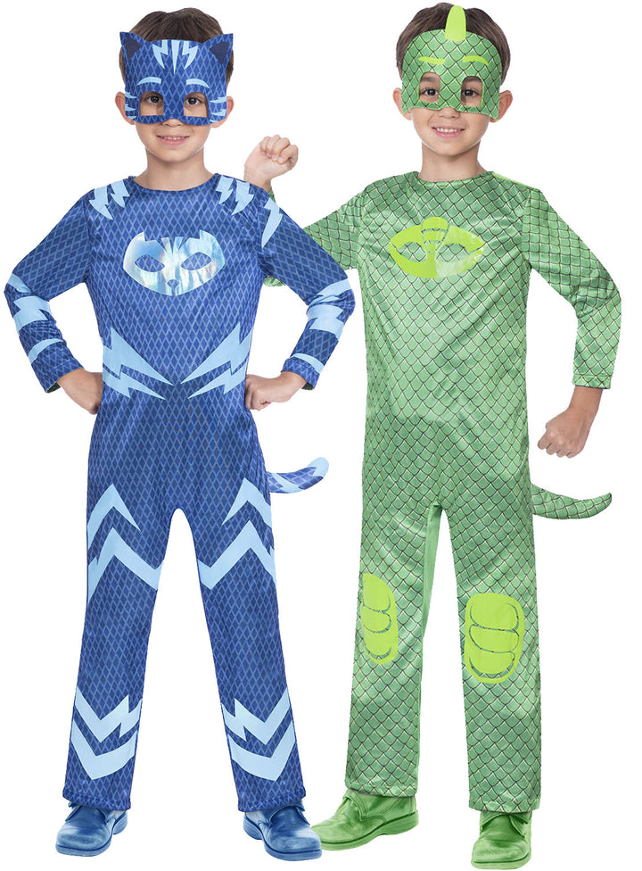 Reversible Catboy/Gekko Kids Superhero Costume