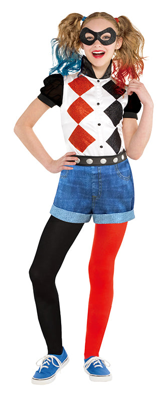 Classic Harley Quinn Girls Villain Costume