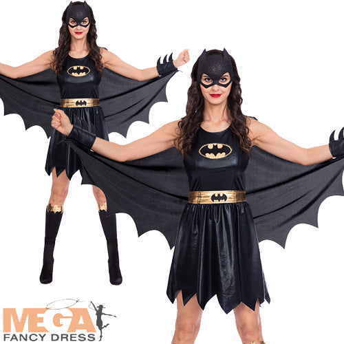 Ladies Classic Batgirl DC Comics Batman Superhero Fancy Dress Costume