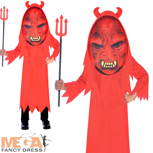 Boys Big Head Devil Demon Halloween Horror Costume