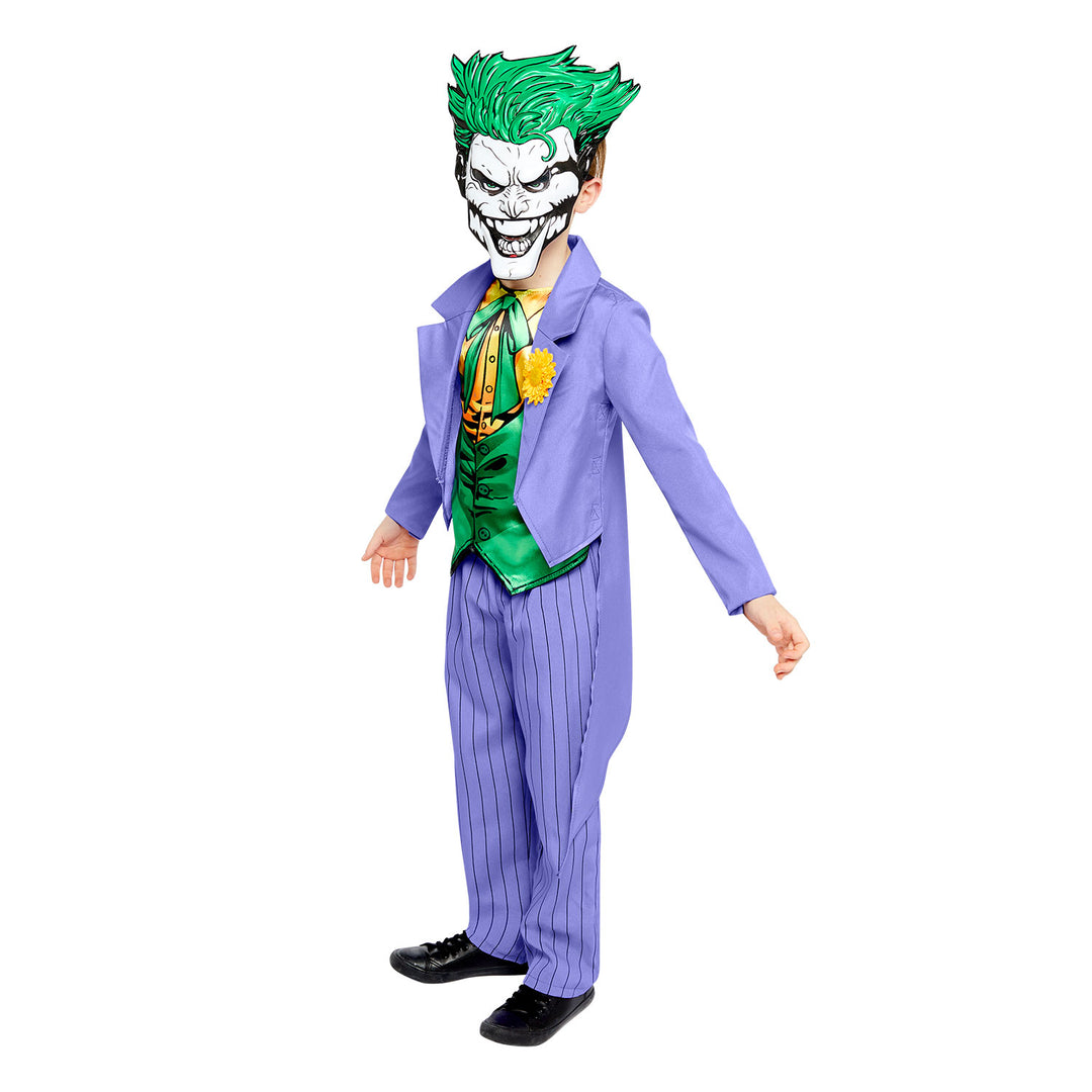 Boys Batman Joker Comic Halloween Fancy Dress Costume with Mask