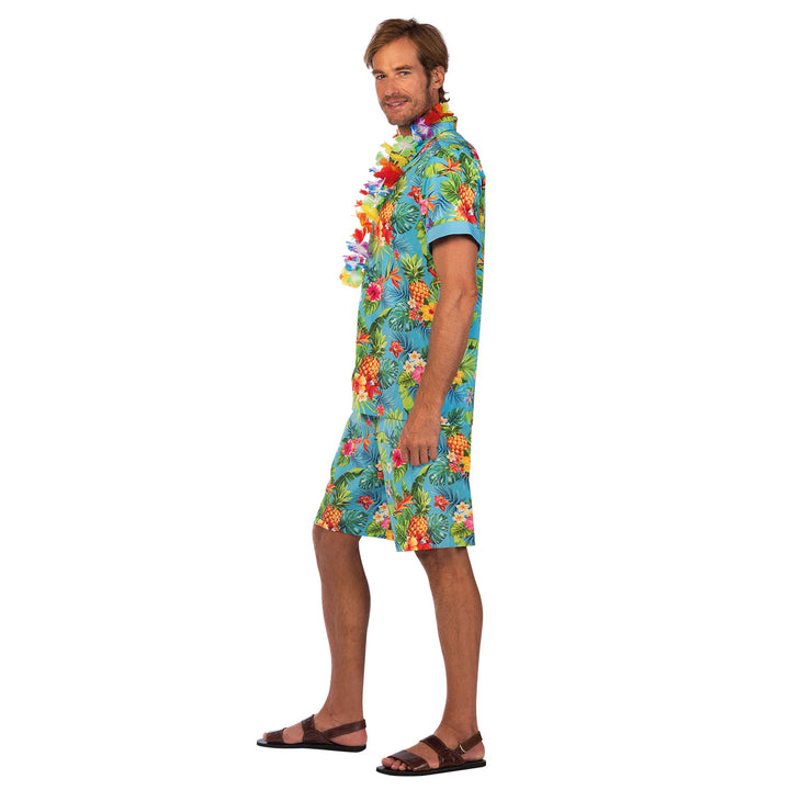 Mens Blue Hawaiian Tropical Shirt Costume