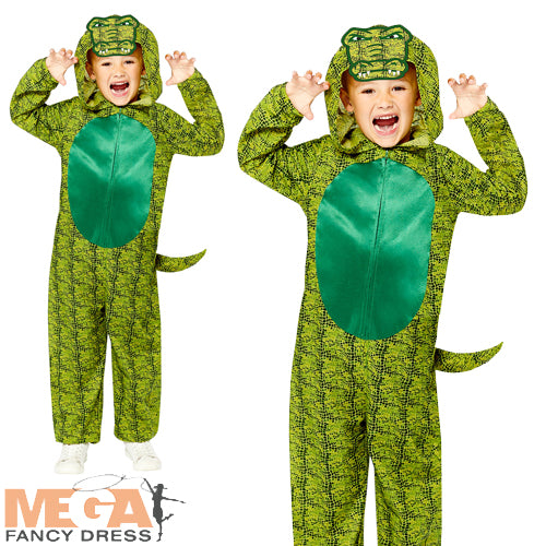 Kids Reptile Crocodile Character Jumpsuit World Book Day Costume