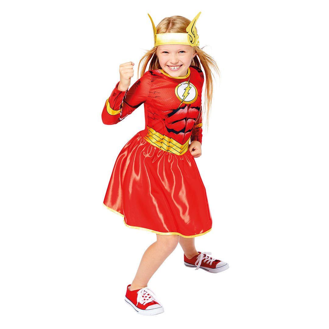 Girls The Flash Sustainable Fancy Dress Comic Book Superhero Costume