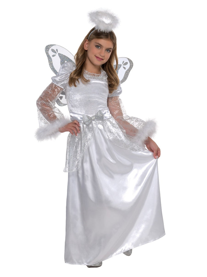 Girls Christmas Angel Fancy Dress Costume
