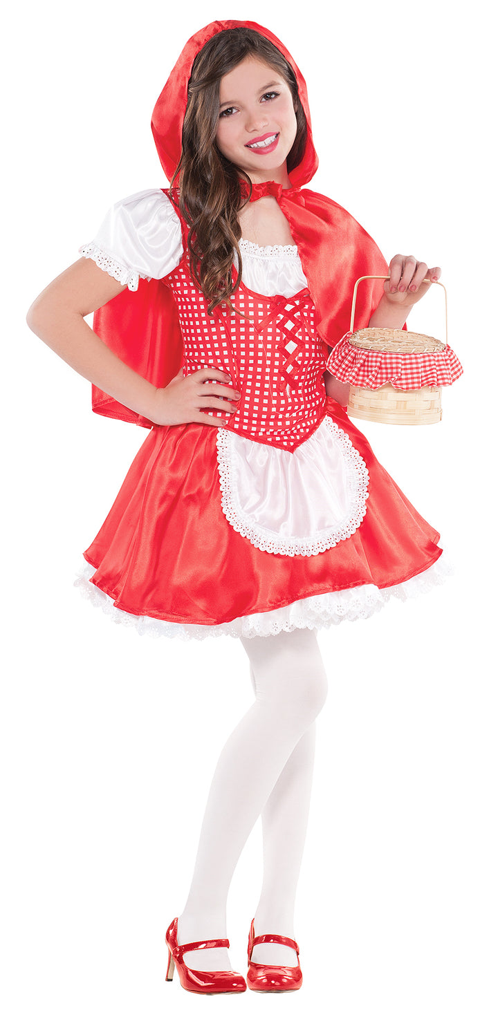 Girls Red Riding Hood Fairytale Fancy Dress Costume