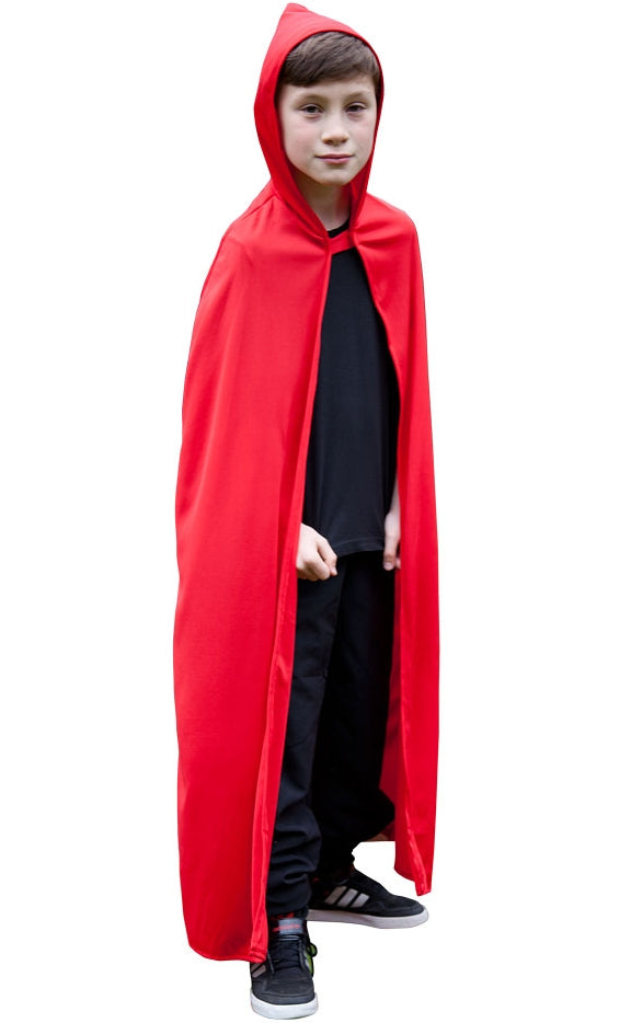 Kids Red Hooded Cape Fairy Tale Costume Accessory