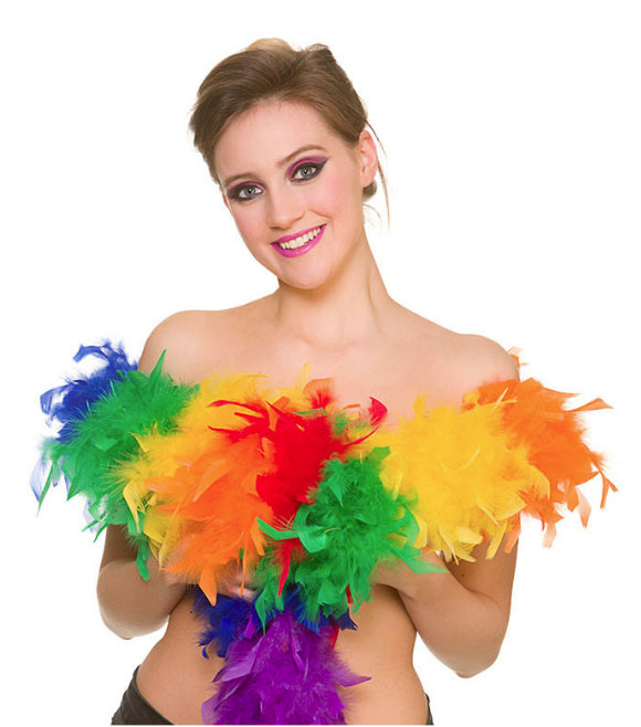 Adults Rainbow Feather Pride Festival Costume Boa