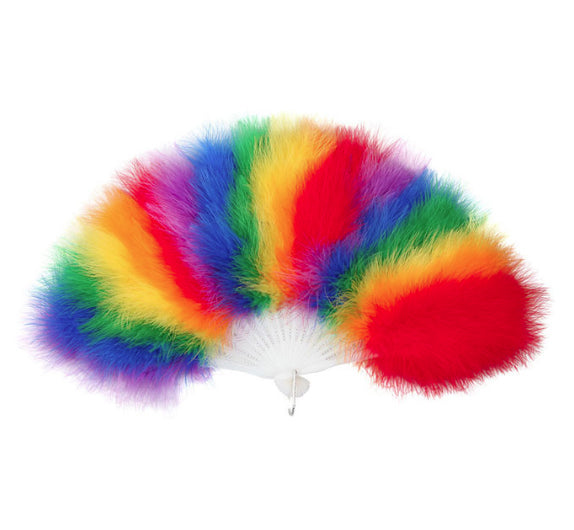 Rainbow Feather Fan Fashion Accessory