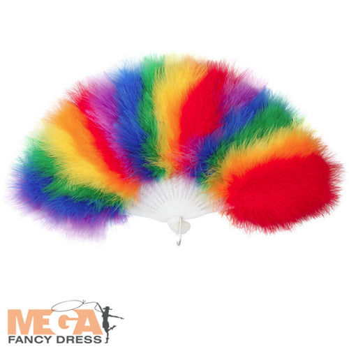 Rainbow Feather Fan Fashion Accessory
