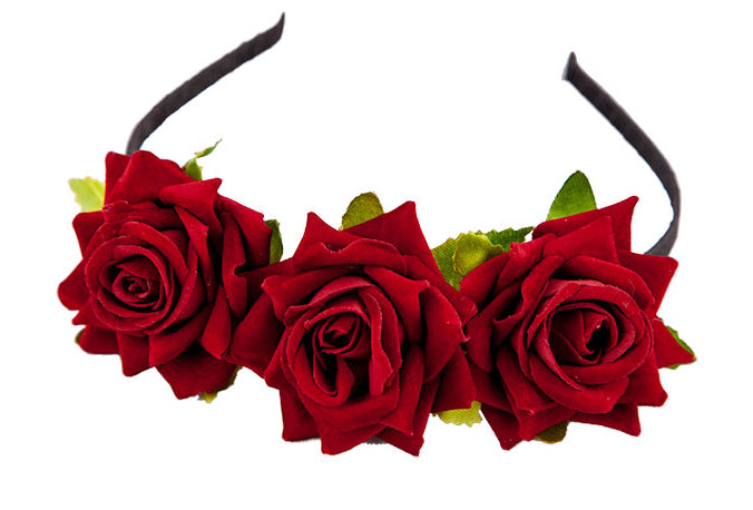 Deluxe Rose Headband Floral Fashion Accessory
