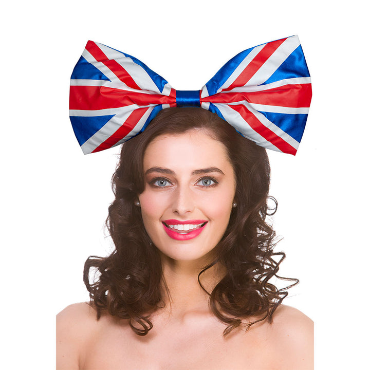 Union Jack Bow Headband Patriotic Fashion Accessory