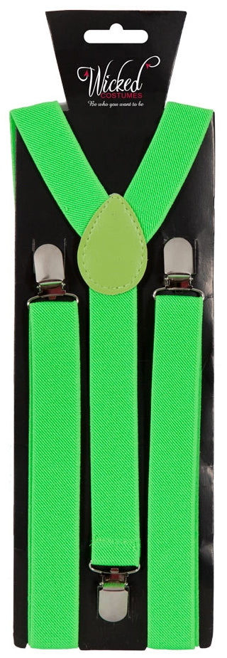 Neon Green Suspenders Retro Costume Accessory