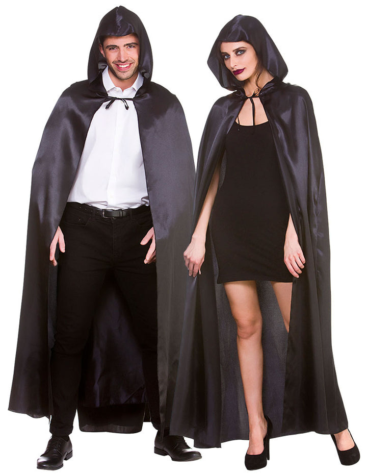 Deluxe Long Satin Hooded Cape Elegant Accessory