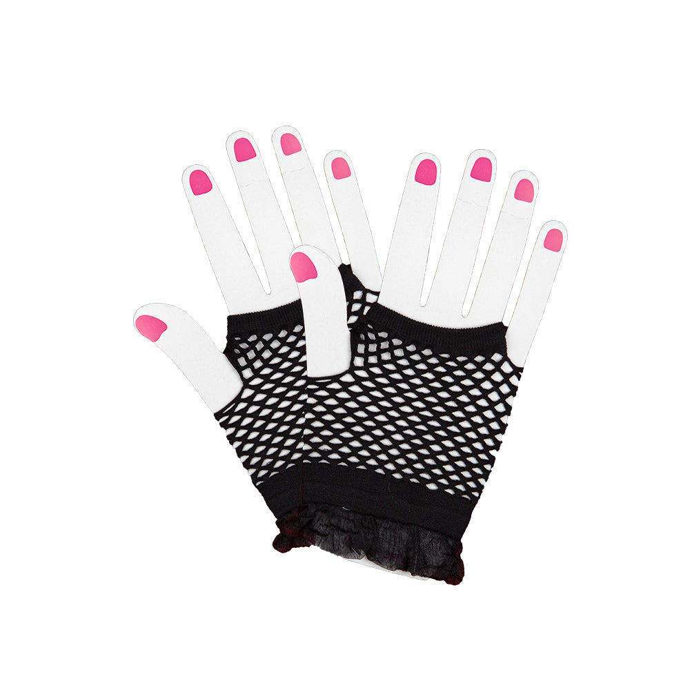 Black Fishnet Fingerless Gloves Punk Rock Accessory