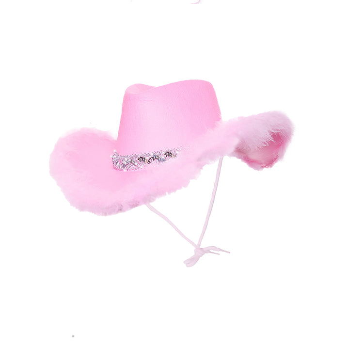 Pink Cowboy Hat With Feather