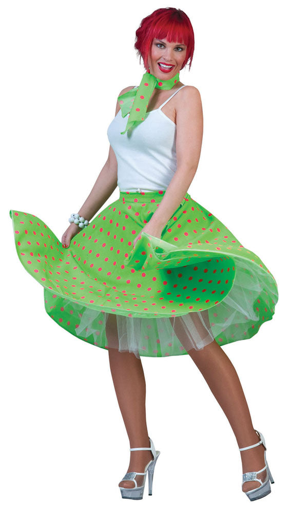 50s Light Green Rock N Roll Skirt Costume