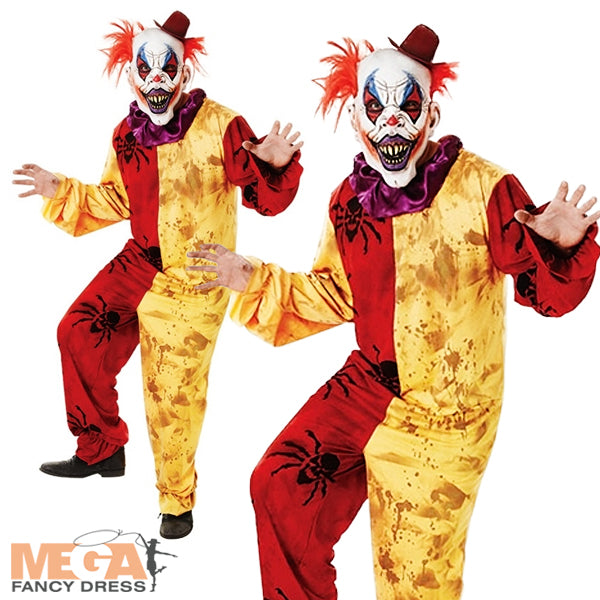 Mens Killer Clown Fancy Dress Halloween Circus Costume