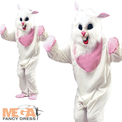Mens Ladies White Bunny Rabbit Easter Costume + Mask