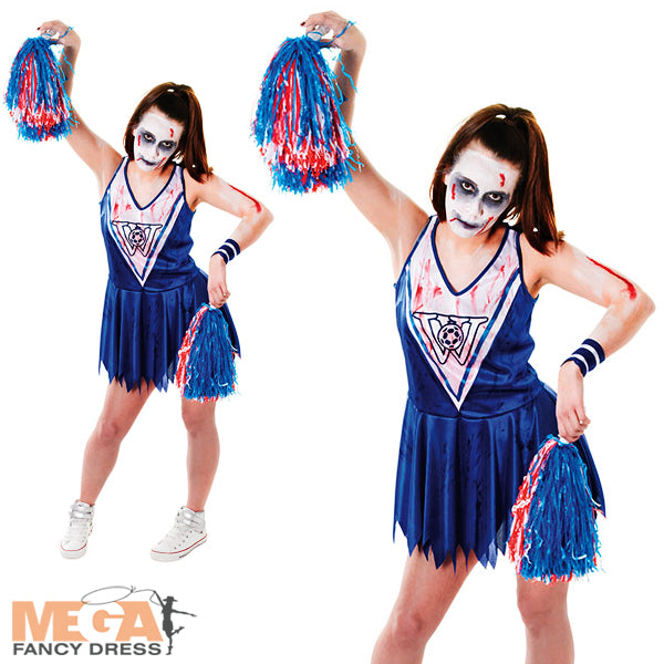 Zombie Blue Cheerleader Costume