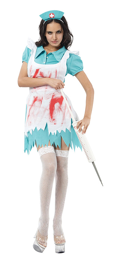 Blood Splattered Nurse Ladies Costume Horror Fancy Dress