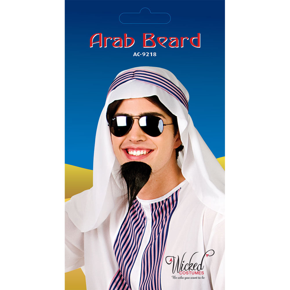 Mens Black Arab Beard Sheik Costume Accessory