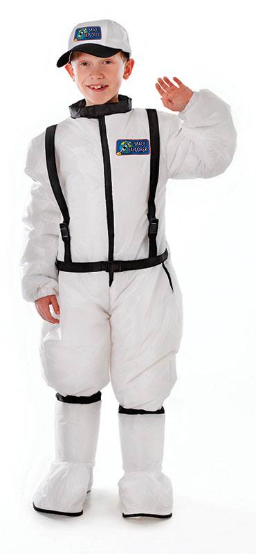 Kids White Astronaut Suit + Hat Fancy Dress Space Book Week Costume