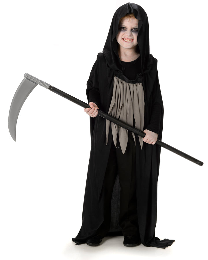 Dark Grim Reaper Boys Costume Horror Fancy Dress