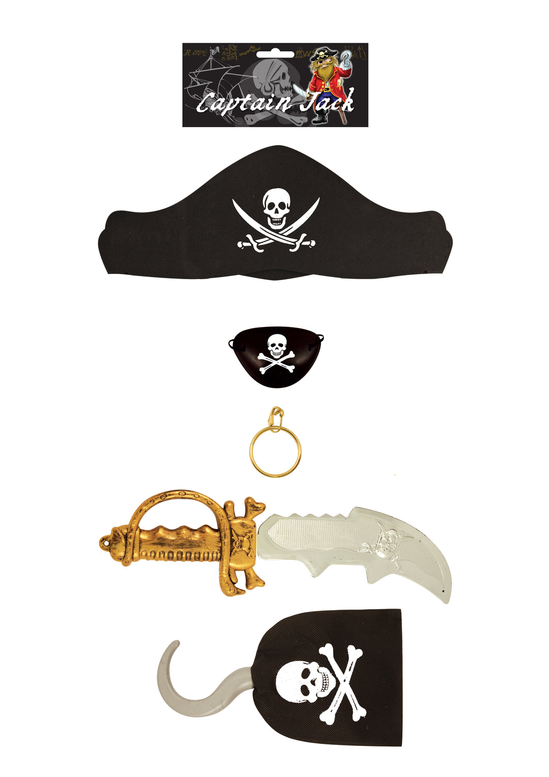 Kids Pirate Accessory Value Bundle Seafaring Costume Set