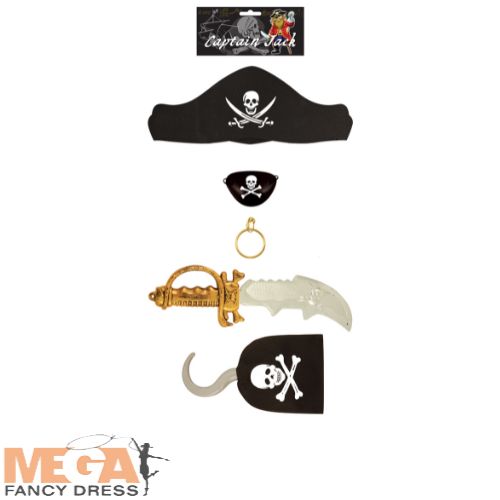 Kids Pirate Accessory Value Bundle Seafaring Costume Set