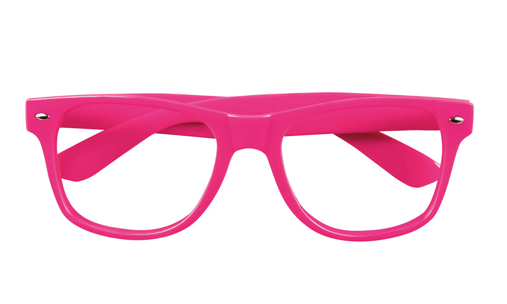 4 Neon Pink Party Glasses