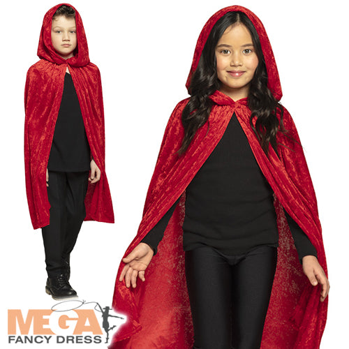 Kids Halloween Fairy Tale Red Vampire Cape Costume Accessory