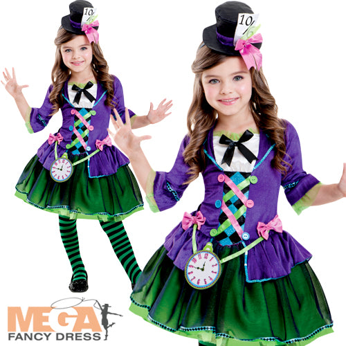 Bad Hatter Girls Alice in Wonderland Costume