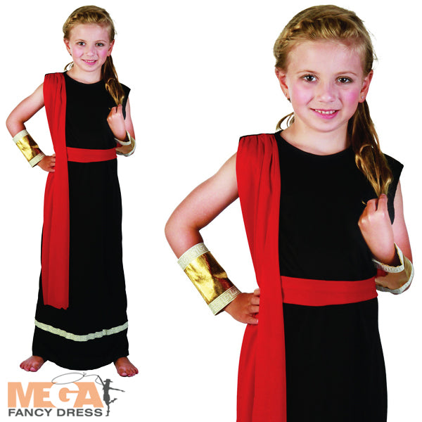 Girls Roman Goddess Ancient Greek Grecian Toga Fancy Dress Costume