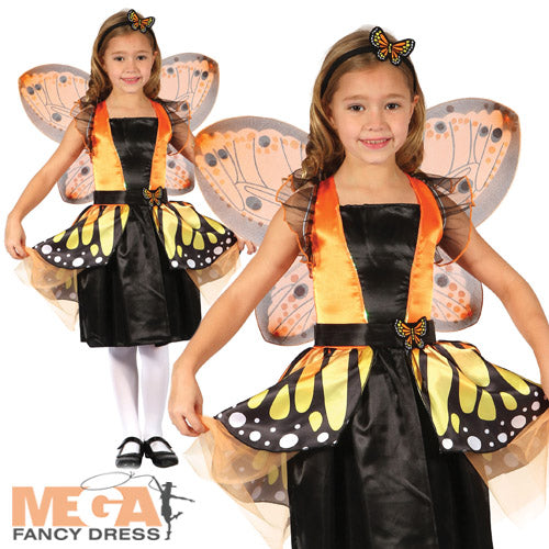 Great Pretenders Butterfly Girl Fancy Dress, Gold/Pink with Glitter -  Includes dress and wings! girl