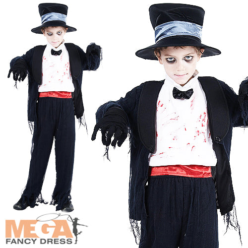 Boys Zombie Groom Halloween Costume Horror Fancy Dress