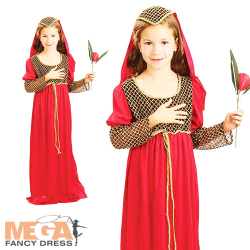 Girls Juliet Fancy Dress Medieval Book Character Costume