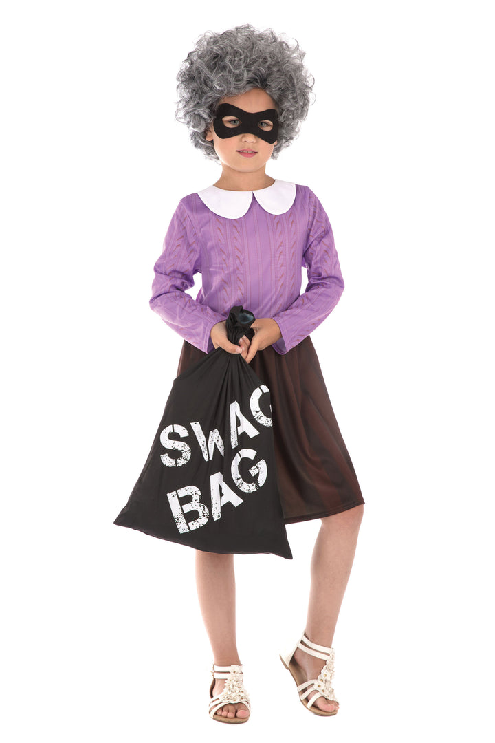 Girls Burglar Granny Fancy Dress World Book Day Costume